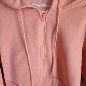 Pink Zip Up Cropped Sweatshirt Size Small